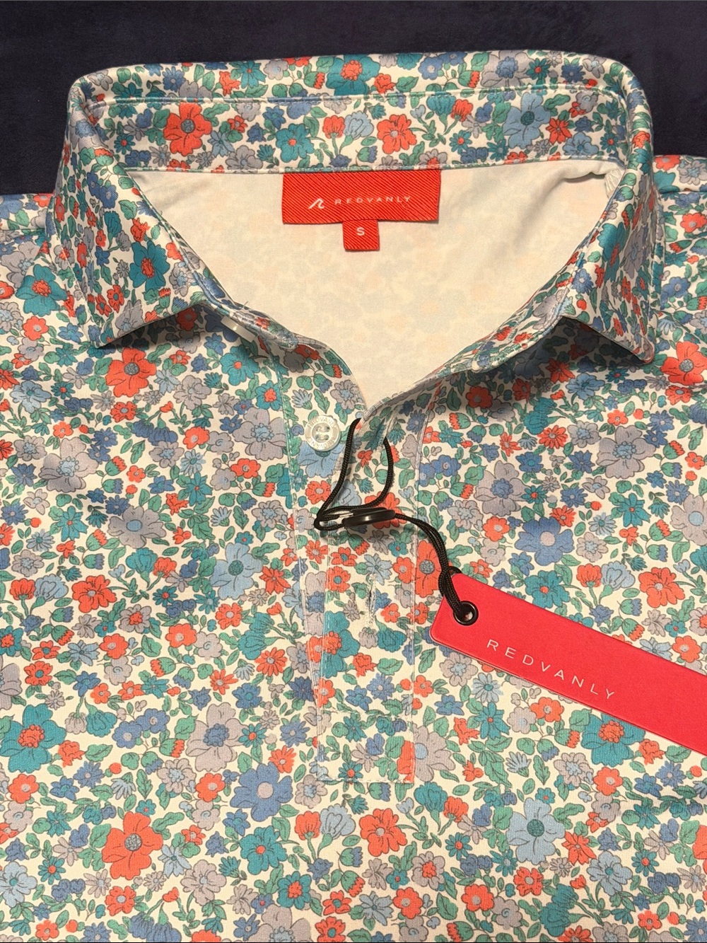 Men’s Floral Button-Down Shirt - Teal & Coral